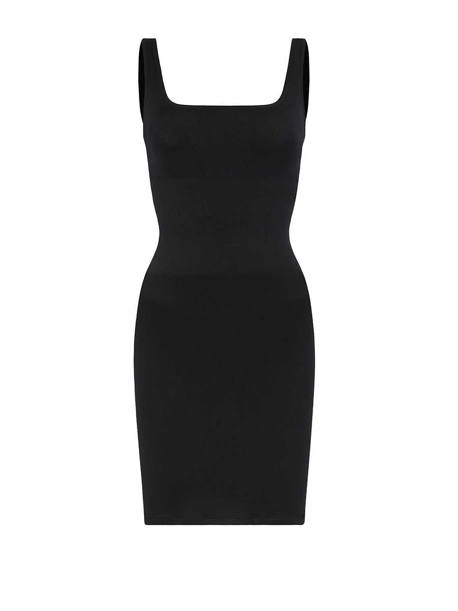 Valencia - Shaper Mini Jurk Vierkante Hals