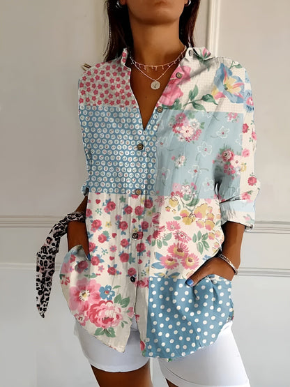 Avril | Blouse Chic aux Imprimés Ludiques