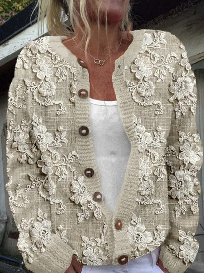 Cardigan En Coton À Imprimé Floral