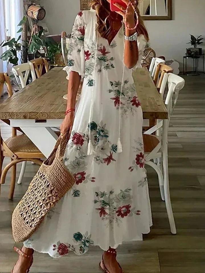 Vilma | Robe d'été élégante à col en V