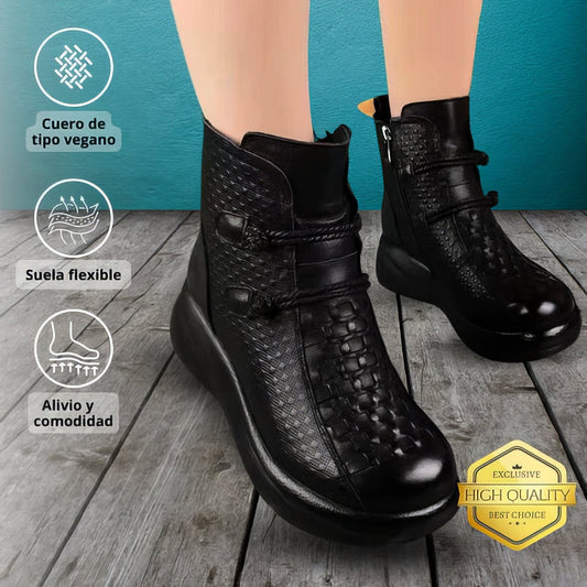 Bottes Vega® : Bottes en cuir vegan avec une plateforme ultra-légère, orthopédique et antidérapante.