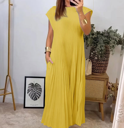 Robe Plissée Simple Sans Manches - 💖 SPÉCIAL FÊTE DES MÈRES 👩‍🦳