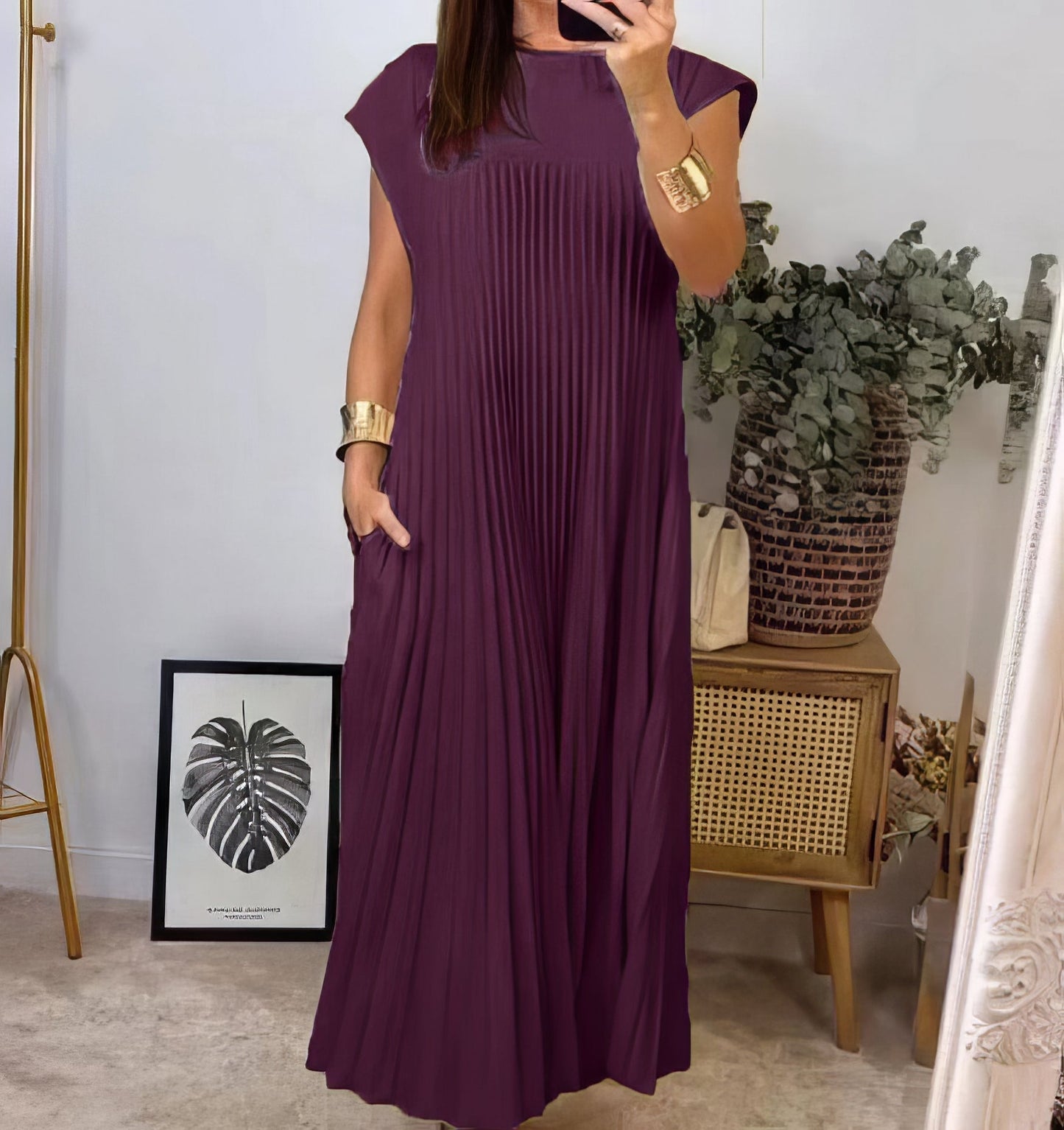 Robe Plissée Simple Sans Manches - 💖 SPÉCIAL FÊTE DES MÈRES 👩‍🦳