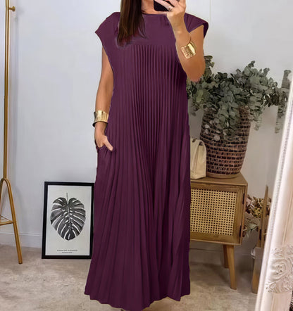 Robe Plissée Simple Sans Manches - 💖 SPÉCIAL FÊTE DES MÈRES 👩‍🦳