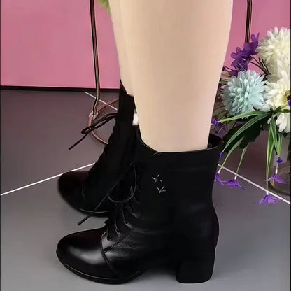 Bottes à Talon Épais et Bout Pointu