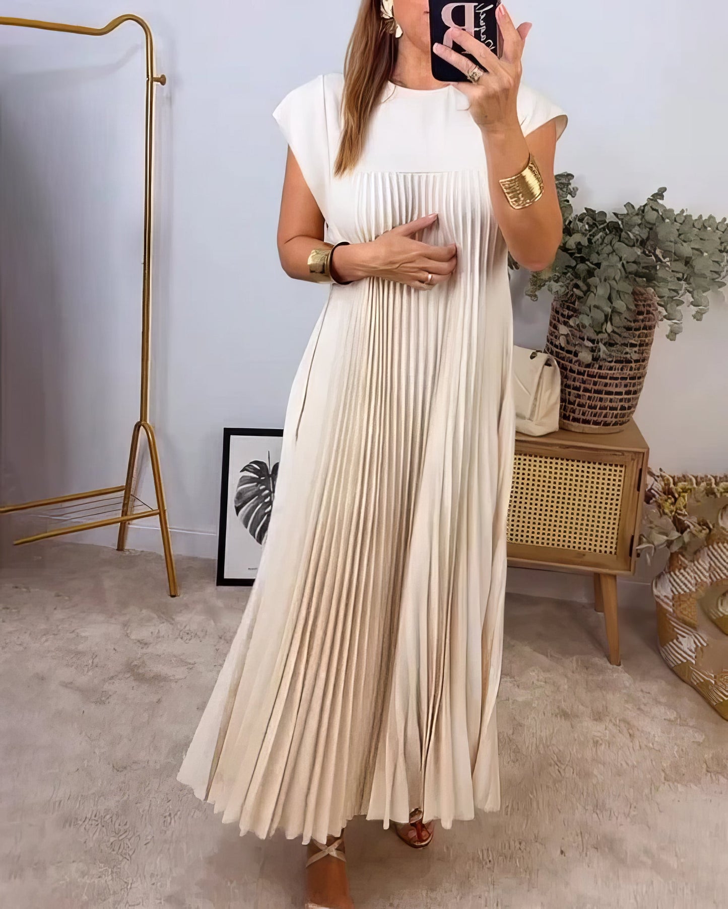 Robe Plissée Simple Sans Manches - 💖 SPÉCIAL FÊTE DES MÈRES 👩‍🦳