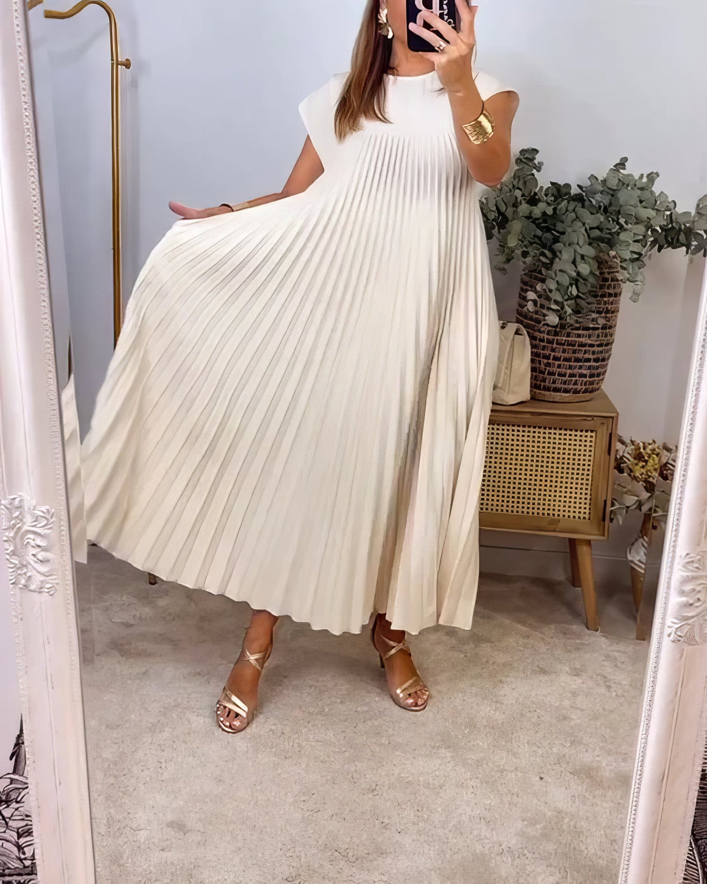 Robe Plissée Simple Sans Manches - 💖 SPÉCIAL FÊTE DES MÈRES 👩‍🦳