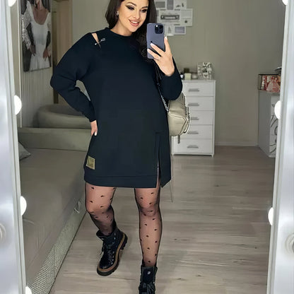 Robe élégante et décontractée pour femme avec fentes