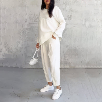 Ensemble de survêtement à manches longues avec ourlet irrégulier et pantalon