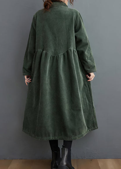 Manteau en velours côtelé épais et ajusté pour femme