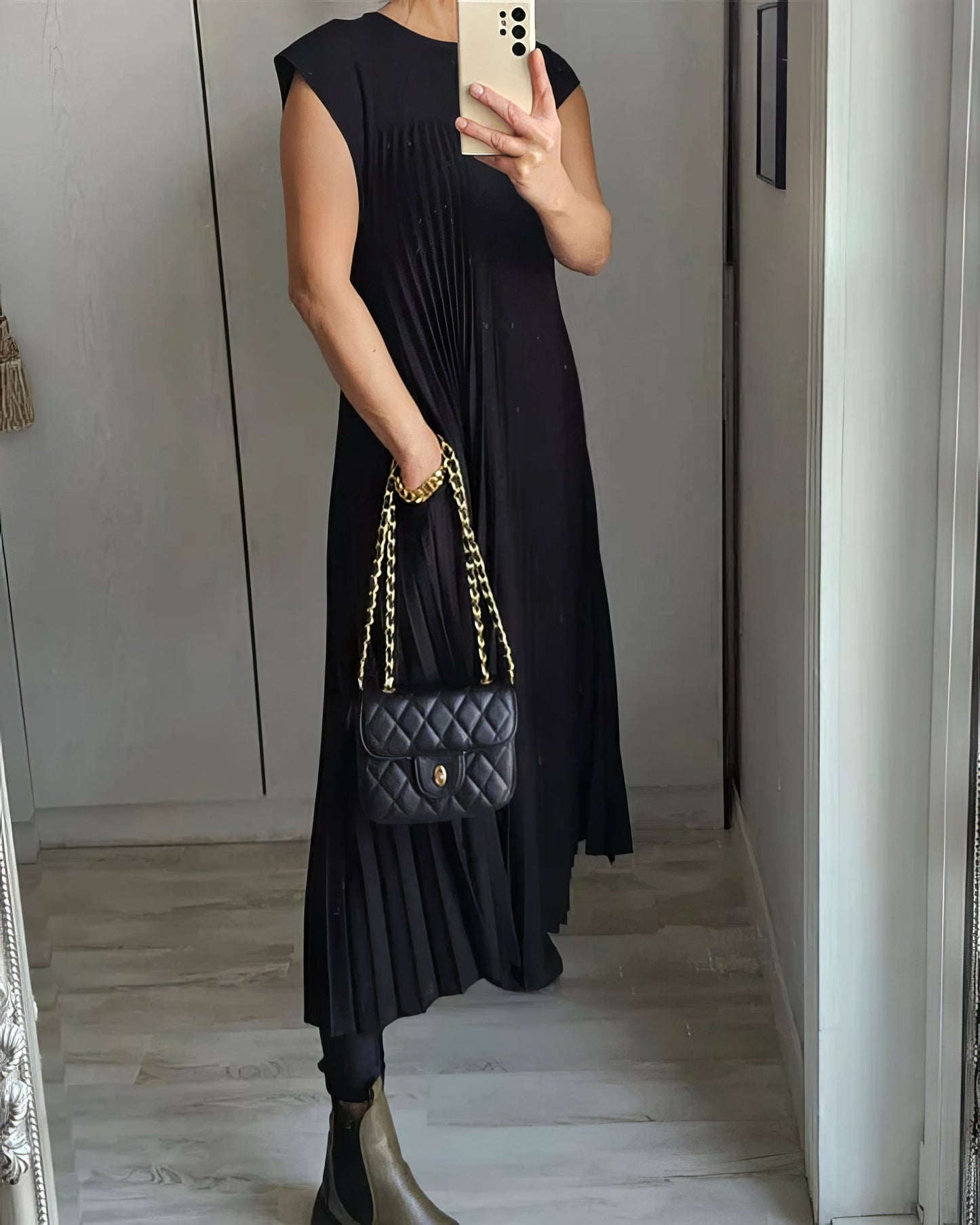 Robe Plissée Simple Sans Manches - 💖 SPÉCIAL FÊTE DES MÈRES 👩‍🦳