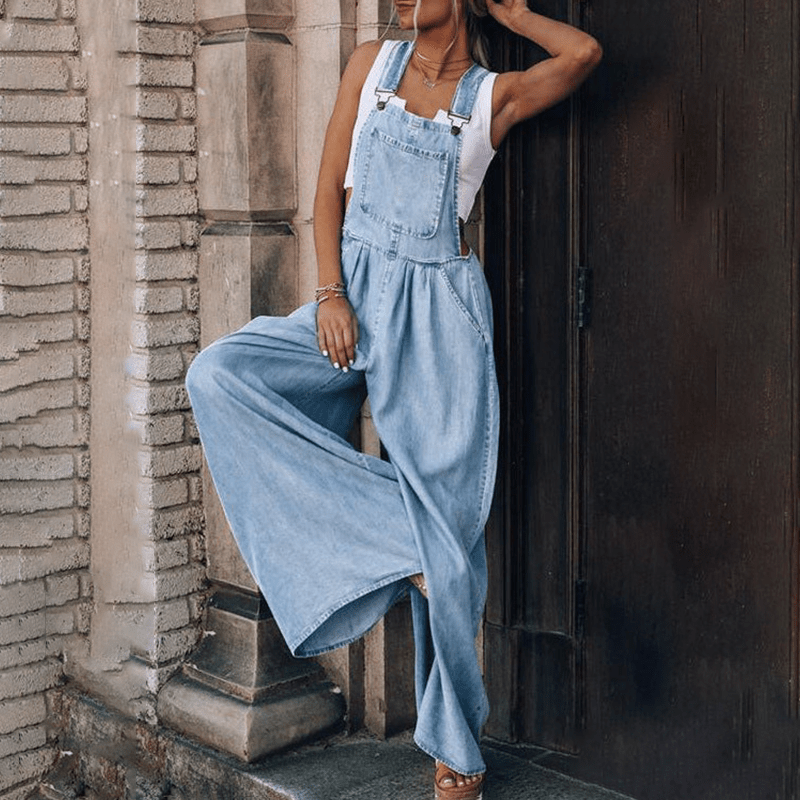 Salopette en jean classique pour un style décontracté sans effort
